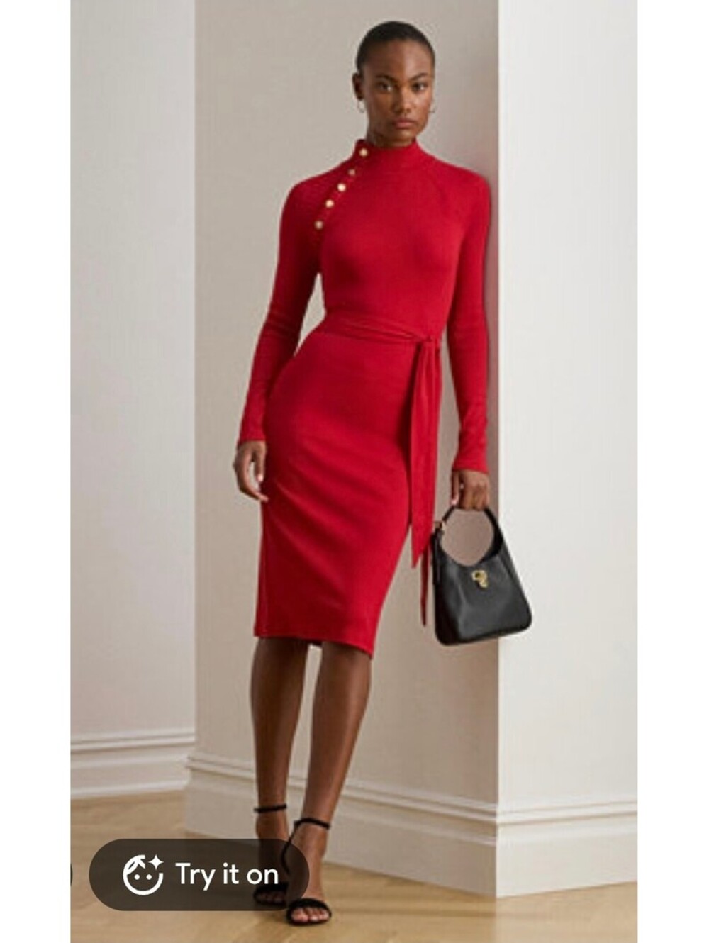 Ralph Lauren Red Maxi Sweater Dress Size XL